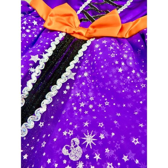 NEW! Minnie Mouse Disney Witch Halloween Dress Cosplay Costume Purple SZ 9-10 Y - Picture 8 of 10